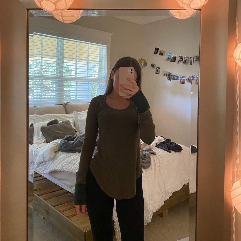 Free People hunter green top